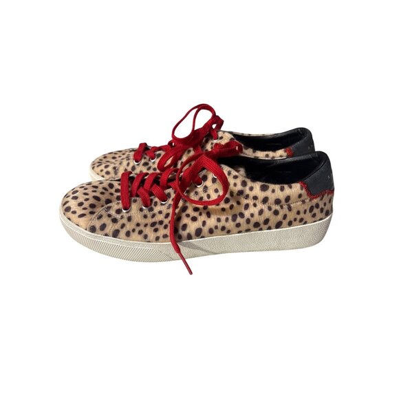 Skechers Womens Leopard Print Sneakers With Red Laces Casual Shoes Size 7 - Picture 1 of 7